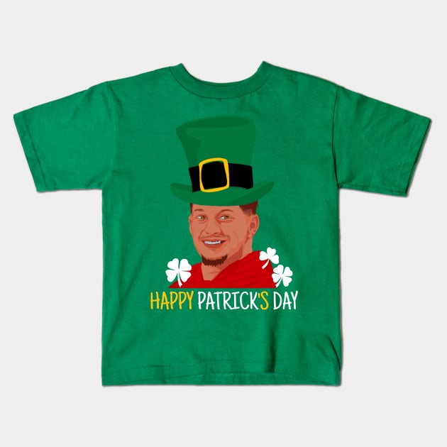 St patricks day - Patrick mahomes funny Kids T-Shirt by Mic jr